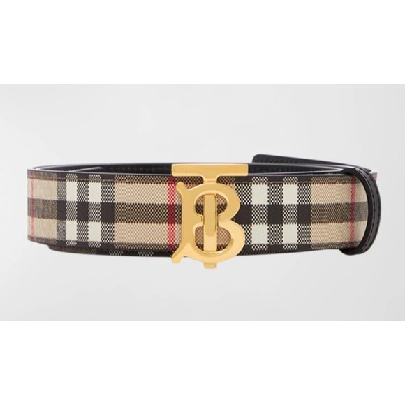 Burberry Unisex TB Check Belt Archive Beige S - Picture 1 of 12